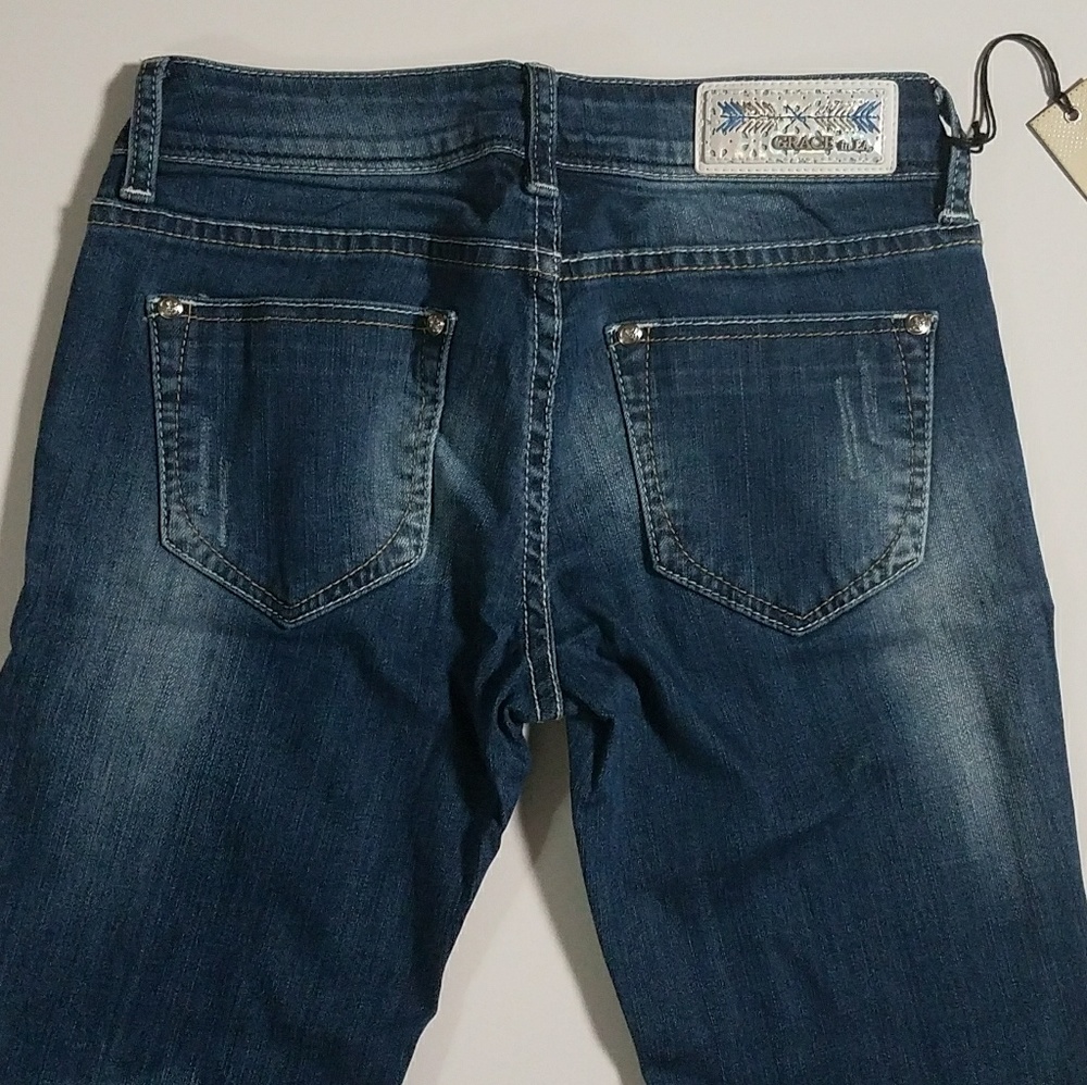 NWT Grace in La Jeans with fringed hem - Picture 7 of 8